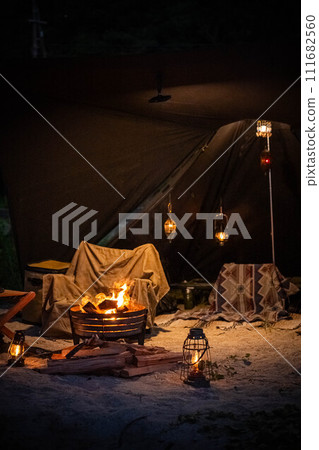 night camping tent lamp lantern mysterious light 111682560