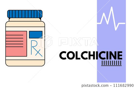 Colchicine tablet close up of medication used to treat gout and Behcet disease, pericarditis, familial mediterranean fever Colchicine tablet close up of medication used to treat gout and Behcet disease, pericarditis, familial mediterranean fever 111682990
