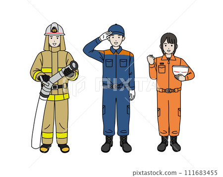 Firefighter, fire brigade illustration 111683455