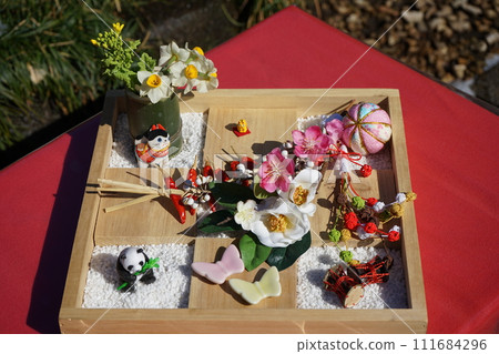 landscape with peonies 111684296