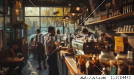 Blurred background of Coffee Shop. Resplendent. 111684475
