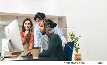 Multinational group meeting in office Multinational group meeting in office 111685006