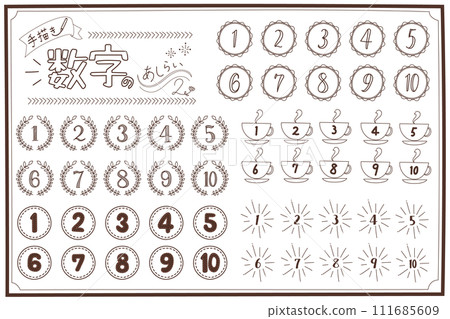Stylish handwritten numbers set 2 111685609