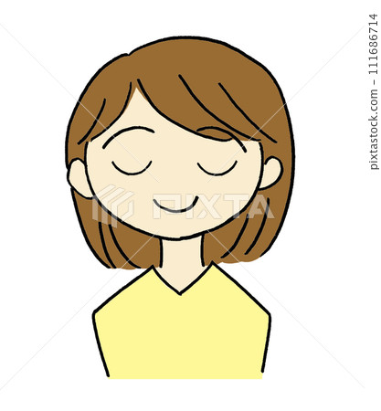 一個女人閉著眼睛，表情如釋重負的插圖 111686714