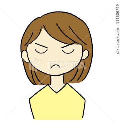 一個脾氣暴躁、憤怒的女人的插圖 111686739