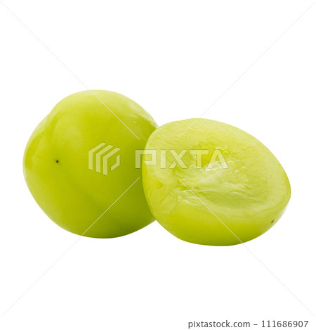 Sweet green grapes isolated on a white background Sweet green grapes isolated on a white background 111686907