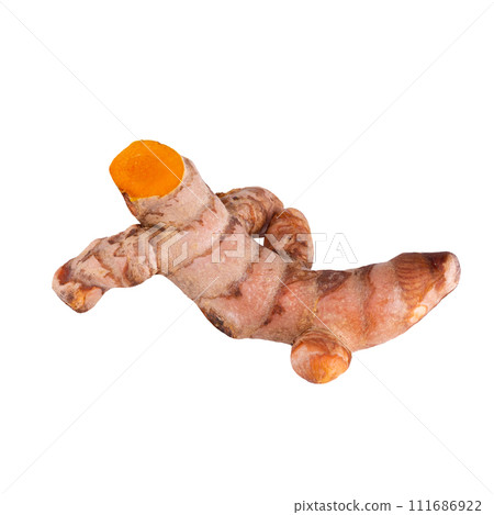 Turmeric Herb Contains Bioactive Compounds isolated on a white background Turmeric Herb Contains Bioactive Compounds isolated on a white background 111686922