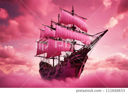 pink pirate ship 111688633