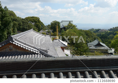 Asagosonji Temple main hall distant view, Mt. Shigi, Ikoma District, Nara Prefecture Asagosonji Temple main hall distant view, Mt. Shigi, Ikoma District, Nara Prefecture 111688690