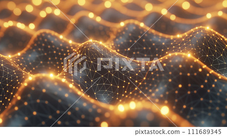 Neural Network Connection, Futuristic Digital Background with 3D Model Neural Network Connection, Futuristic Digital Background with 3D Model 111689345