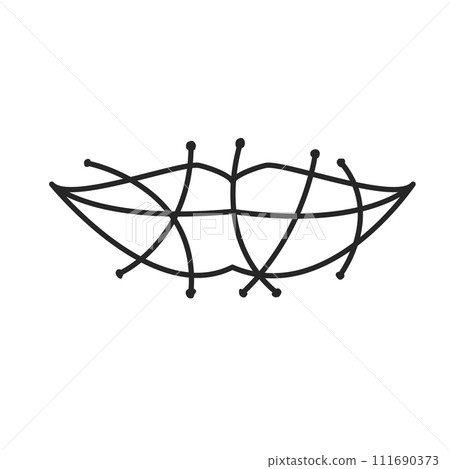 Stitched mouth for censorship, secrets and violence icon Stitched mouth for censorship, secrets and violence icon 111690373