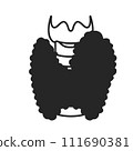 Thyroid gland with goiter body organ outline icon 111690381