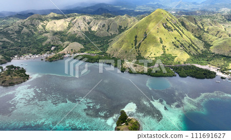 Aerial view of the spectacular view from Kelor Island in Komodo National Park, Indonesia 016 Aerial view of the spectacular view from Kelor Island in Komodo National Park, Indonesia 016 111691627