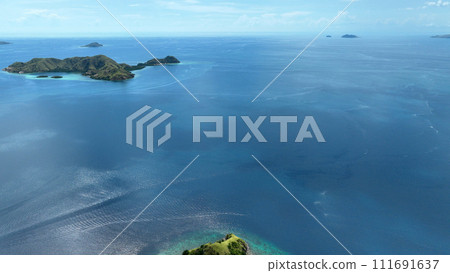 Aerial view of the spectacular view from Kelor Island in Komodo National Park, Indonesia 026 111691637