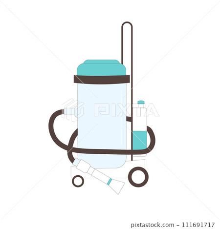 Wet vacuum cleaner isolated on white background. Professional equipment appliance for wash service. Vector illustration 111691717