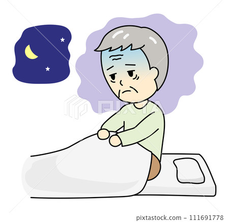 失眠老人半夜睡不著 111691778