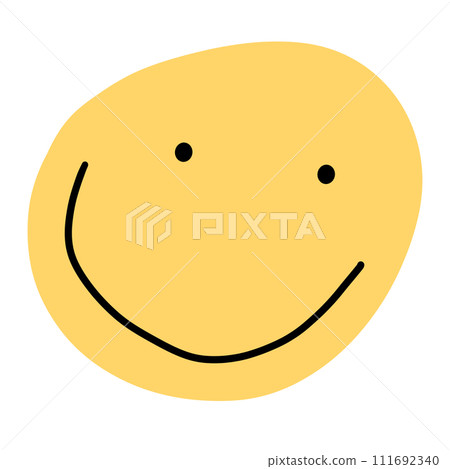 Yellow Smiley Face Emoji Icon Cartoon illustration Yellow Smiley Face Emoji Icon Cartoon illustration 111692340