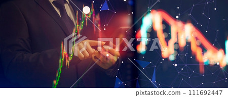 Economy trends background for business for financial investment concept. 111692447