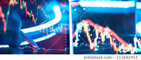 Economy trends background for business for financial investment concept. 111692453