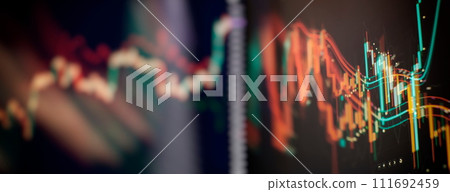 investment, trade, stock, finance and analysis concept. Concept of stock market and financial success. 111692459