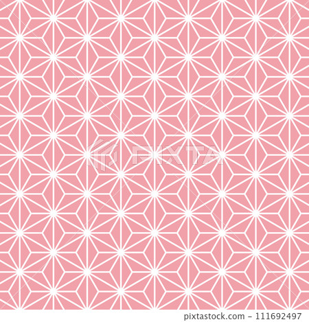 Hemp leaf pattern pink x white L 111692497