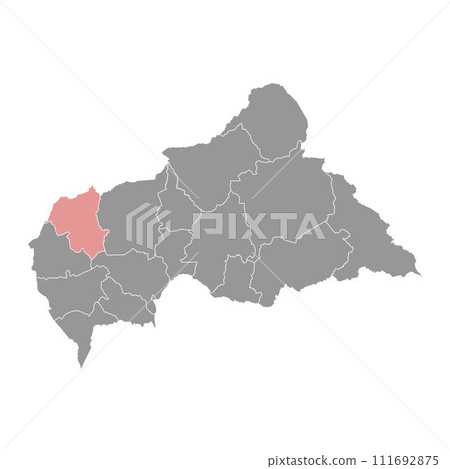 Ouham Pende prefecture map, administrative division of Central African Republic. 111692875