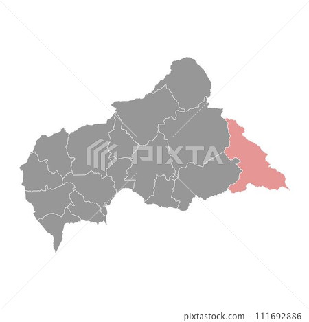 Haut Mbomou prefecture map, administrative division of Central African Republic. Haut Mbomou prefecture map, administrative division of Central African Republic. 111692886