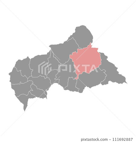 Haute Kotto prefecture map, administrative division of Central African Republic. Haute Kotto prefecture map, administrative division of Central African Republic. 111692887