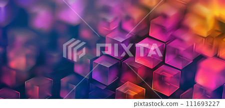 Abstract 3D Design Background with Magenta Color Blocks 111693227