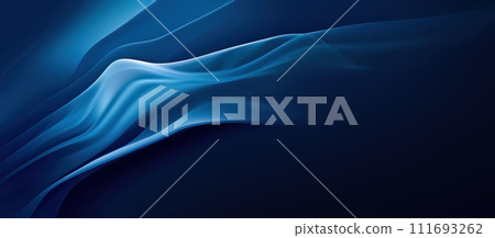 Glowing Smoky Shape on Dark Blue Background 111693262