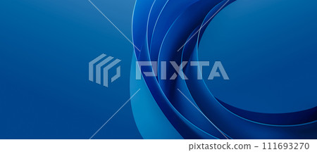 Simple Business Background with Concentric 3D Shapes in Blue Color 111693270
