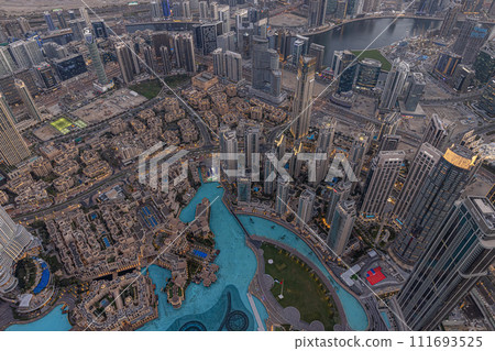 night view of downtown dubai night view of downtown dubai 111693525