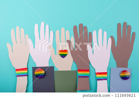 Pride month concept with LGBTQ flag 111693621