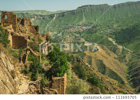 Abandoned village in Dagestan mountains, aul Gamsutl, Russia 111693705