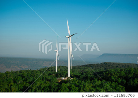 Wind turbines produce electricity the clean energy Wind turbines produce electricity the clean energy 111693706