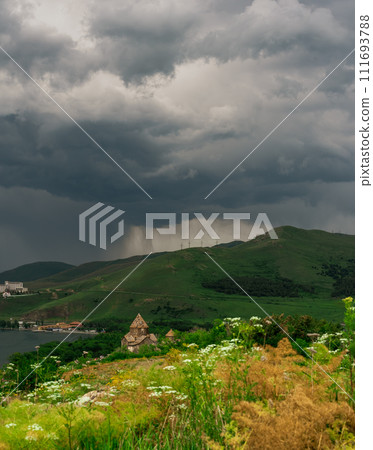 Sevanavank Monastery, located on a peninsula on the shore of Lake Sevan. Sevanavank Monastery, located on a peninsula on the shore of Lake Sevan. 111693788