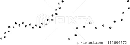 Line set of cute animal footprints 111694372