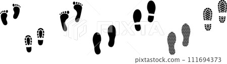 human footprint mark set human footprint mark set 111694373