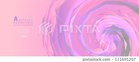 Abstract pink polygonal spiral shape with blank space BG 111695207