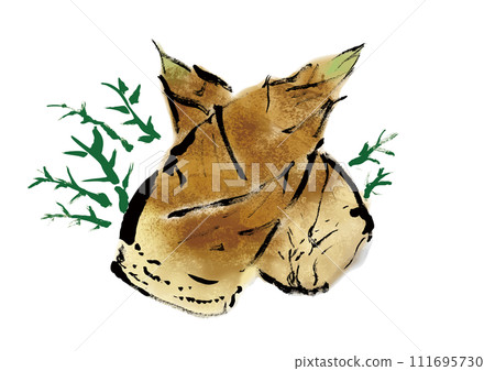 日式竹筍手繪插畫素材 日式竹筍手繪插畫素材 111695730
