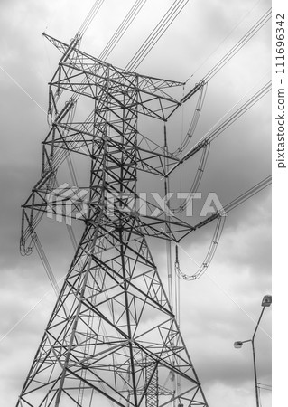 High voltage tower,High voltage power lines High voltage tower,High voltage power lines 111696342