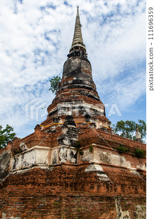 The ancient pagoda in ayutthaya historical 111696359