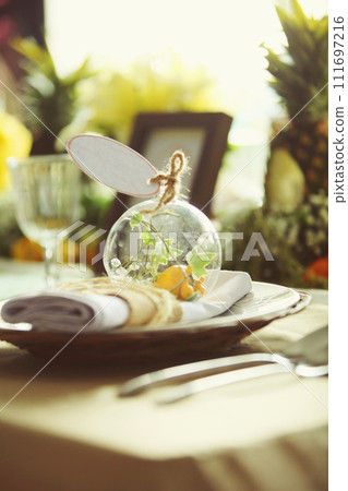 Party decorations setup, nice and beautiful interior decorations for party 111697216