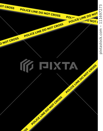 Abstract background with police yellow stop line on black background 111697273