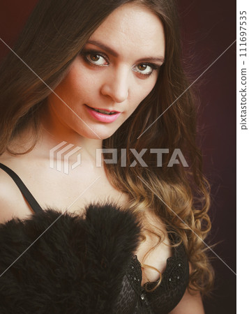 Portrait of beautiful woman wearing sensual lingerie Portrait of beautiful woman wearing sensual lingerie 111697535