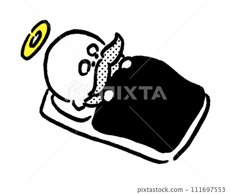 A cute bearded god with a ring on his head 111697553