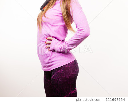 Part body woman with underwear. 111697634