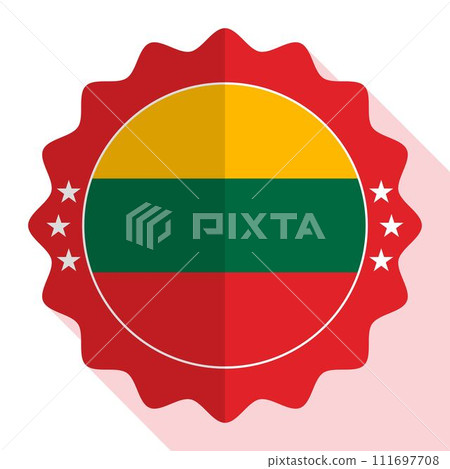 Lithuania quality emblem, label, sign, button. Vector illustration. 111697708