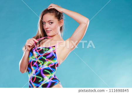 Seductive woman girl in swimsuit. Summer holiday. Seductive woman girl in swimsuit. Summer holiday. 111698845