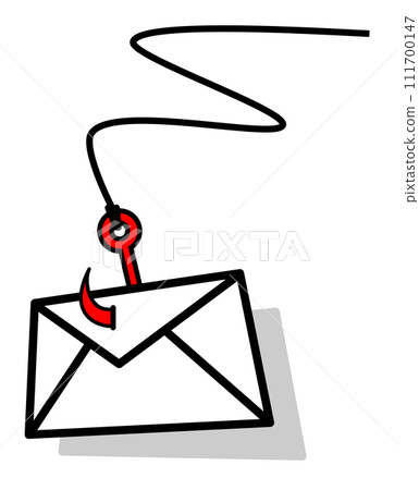 Illustration of a phishing email in which a fake steals personal information, card passwords, etc. Illustration of a phishing email in which a fake steals personal information, card passwords, etc. 111700147